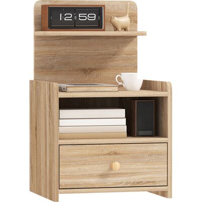 OEM Table D'Appoint, Table De Chevet Avec Espace De Rangement, Panneaux De Particules, Stable, Style Moderne, Bois Naturel - Publicité OEM Table D'Appoint, Table De Chevet Avec Espace De Rangement, Panneaux De Particules, Stable, Style Moderne, Bois Naturel - Publicité