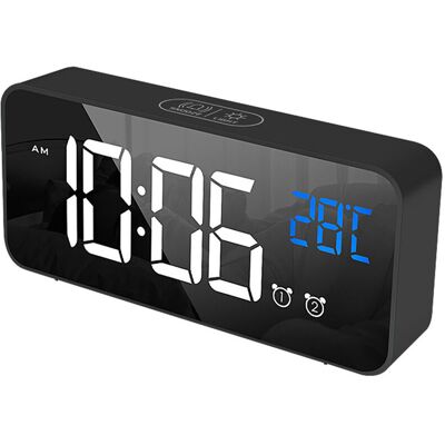 OEM Jeffergarden Horloge Électrique D'Alarme Led Multifonctionnelle, Surface Miroir Exquise, Horloge De Chevet Silencieuse Pour La Maison, La Chambre À Coucher, Le Bureau, Décor Noir-dou - Publicité OEM Jeffergarden Horloge Électrique D'Alarme Led Multifonctionnelle, Surface Miroir Exquise, Horloge De Chevet Silencieuse Pour La Maison, La Chambre À Coucher, Le Bureau, Décor Noir-dou - Publicité