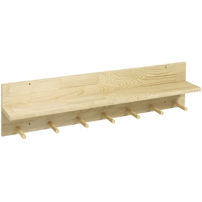 ARRIGONI Etagere Murale En Bois De Sapin Avec 7 Crochets Pour Entree Et Salon 80x12x20 Cm - Publicité ARRIGONI Etagere Murale En Bois De Sapin Avec 7 Crochets Pour Entree Et Salon 80x12x20 Cm - Publicité