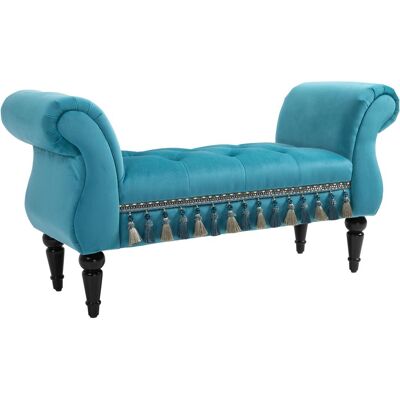 OEM Sitzbank Luxuriöse Polsterbank, Hockerbank Aus Polyester Und Kautschukschaum, Stilvoll, Blau, 117x40x58cm - Publicité OEM Sitzbank Luxuriöse Polsterbank, Hockerbank Aus Polyester Und Kautschukschaum, Stilvoll, Blau, 117x40x58cm - Publicité