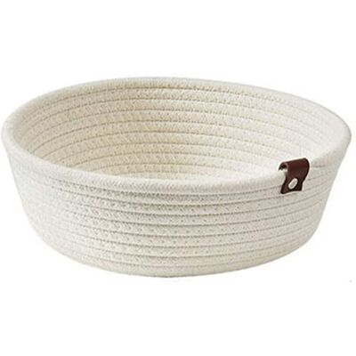 MCKENSA Ensemble De 3 Paniers De Rangement Ronds En Corde De Coton Tressée, Blancs, Pour Le Rangement De Bureau. Publicité MCKENSA Ensemble De 3 Paniers De Rangement Ronds En Corde De Coton Tressée, Blancs, Pour Le Rangement De Bureau. Publicité