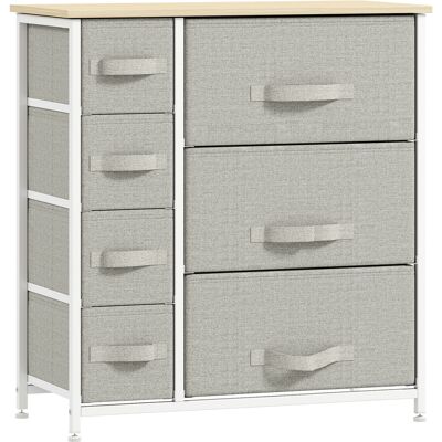 OEM Commode 7 Tiroirs En Tissu Chiffonnier Meuble De Rangement Moderne Cadre Acier 63 5 X 30 X 71 Cm Gris - Publicité OEM Commode 7 Tiroirs En Tissu Chiffonnier Meuble De Rangement Moderne Cadre Acier 63 5 X 30 X 71 Cm Gris - Publicité