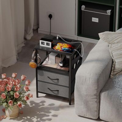 OEM Couchtisch Beistelltisch Mit Ladestation, Stahlrahmen, Usb-c-anschlüssen, Schubladen, Haken, 40cm X 30cm X 60cm Schwarz - Publicité OEM Couchtisch Beistelltisch Mit Ladestation, Stahlrahmen, Usb-c-anschlüssen, Schubladen, Haken, 40cm X 30cm X 60cm Schwarz - Publicité