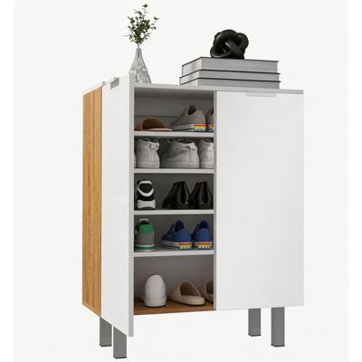 OEM Étagère À Chaussures Moderne Pour 15 À 20 Paires De Chaussures, 5 Étagères Et Fermeture Douce, Blanc Brillant - Publicité OEM Étagère À Chaussures Moderne Pour 15 À 20 Paires De Chaussures, 5 Étagères Et Fermeture Douce, Blanc Brillant - Publicité