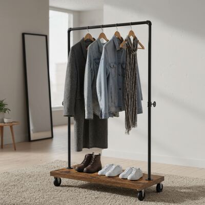 VASAGLE Portant D’entrée Industriel Avec Étagère De Rangement, Penderie Robuste 80 Kg, Meuble Vestiaire, Marron Et Noir - Publicité VASAGLE Portant D’entrée Industriel Avec Étagère De Rangement, Penderie Robuste 80 Kg, Meuble Vestiaire, Marron Et Noir - Publicité