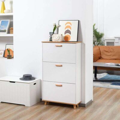 Generic Meuble À Chaussures Style Scandinave 3 Abattants 70 X 23,5 X 122 Cm Blanc - Publicité Generic Meuble À Chaussures Style Scandinave 3 Abattants 70 X 23,5 X 122 Cm Blanc - Publicité