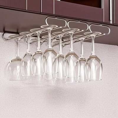 GRASSLIN 2 Pièces Porte-verres En Fer, Support Mural Pour Verre À Vin, Accessoire De Rangement Sous Armoire, Pour Cuisine Et Bar - Publicité GRASSLIN 2 Pièces Porte-verres En Fer, Support Mural Pour Verre À Vin, Accessoire De Rangement Sous Armoire, Pour Cuisine Et Bar - Publicité