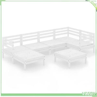 OEM Salon De Jardin 7 Pcs - Fafeicy - 3082960 - Bois De Pin Massif - Blanc Mat - Modulaire Résistant Aux Intempéries - Publicité OEM Salon De Jardin 7 Pcs - Fafeicy - 3082960 - Bois De Pin Massif - Blanc Mat - Modulaire Résistant Aux Intempéries - Publicité