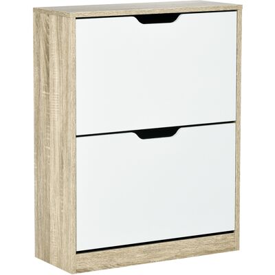 OEM Étagère À Chaussures Mince Et Peu Encombrante Avec 2 Tiroirs Pour 8 Paires De Chaussures, 62,5 X 26 X 81 Cm, Bois Et Blanc - Publicité OEM Étagère À Chaussures Mince Et Peu Encombrante Avec 2 Tiroirs Pour 8 Paires De Chaussures, 62,5 X 26 X 81 Cm, Bois Et Blanc - Publicité