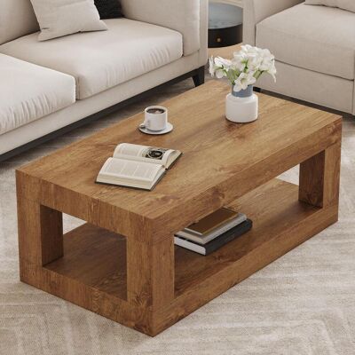 OEM Moderner 2-stufiger Couchtisch Für Wohnzimmermöbel, Rechteckiger Mitteltisch Mit Offenem Lageregal. Der Doppelschichtige Couchtisch Besteht Aus Mdf-material. Stabil Und Langlebig, Einfache Montage - Publicité OEM Moderner 2-stufiger Couchtisch Für Wohnzimmermöbel, Rechteckiger Mitteltisch Mit Offenem Lageregal. Der Doppelschichtige Couchtisch Besteht Aus Mdf-material. Stabil Und Langlebig, Einfache Montage - Publicité