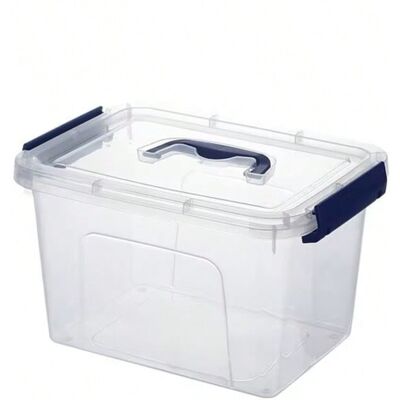 JARDIBRIC Boîte De Rangement En Plastique - Transparent Avec Couvercle - Dimensions : Environ 27.5 X 18.5 X 16cm(bleu) - Publicité JARDIBRIC Boîte De Rangement En Plastique - Transparent Avec Couvercle - Dimensions : Environ 27.5 X 18.5 X 16cm(bleu) - Publicité