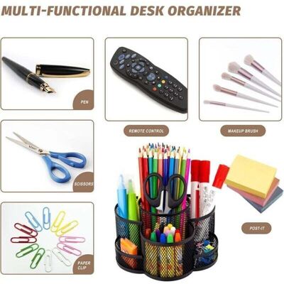 FANGMEDIA Porte-stylo En Maille Pour Bureau, Organiseur De Bureau Rotatif À 360 Degrés Avec 7 Compartiments, Organiseur Stationnaire En Métal, Grand Organiseur De Fournitures De Bureau Pour L'Art De L'École De - Publicité FANGMEDIA Porte-stylo En Maille Pour Bureau, Organiseur De Bureau Rotatif À 360 Degrés Avec 7 Compartiments, Organiseur Stationnaire En Métal, Grand Organiseur De Fournitures De Bureau Pour L'Art De L'École De - Publicité