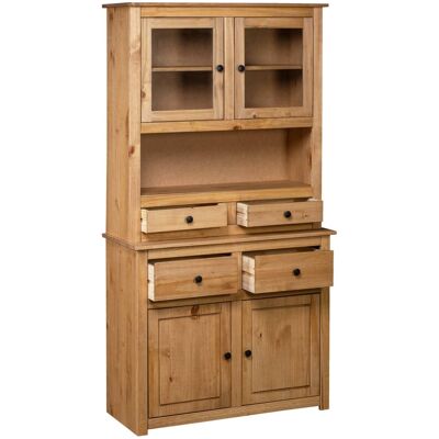 Maison La Vie - Buffet Haut Pour Salon - Meuble De Rangement 93x40,5x180 Cm Pin Gamme Panama Bu485 - Publicité Maison La Vie - Buffet Haut Pour Salon - Meuble De Rangement 93x40,5x180 Cm Pin Gamme Panama Bu485 - Publicité