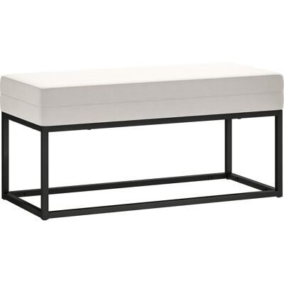 DEVOKO Banc D’entrée Minimaliste Pieds Réglables Rembourré Velours Tissu Effet Acier 94x42x44 Cm, Crème - Publicité DEVOKO Banc D’entrée Minimaliste Pieds Réglables Rembourré Velours Tissu Effet Acier 94x42x44 Cm, Crème - Publicité