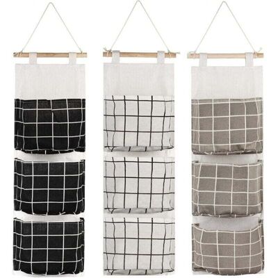 Scotch 3pcs Sac De Rangement Suspendu Avec 3 Poches, Étagère Mural En Tissu Panier Pochette De Rangement Organisateur Pour Chambre Salle De Bain Cuisine - Étanche & Élégant (noir/gris/blanc) - Publicité Scotch 3pcs Sac De Rangement Suspendu Avec 3 Poches, Étagère Mural En Tissu Panier Pochette De Rangement Organisateur Pour Chambre Salle De Bain Cuisine - Étanche & Élégant (noir/gris/blanc) - Publicité