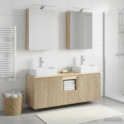 Ensemble D'Armoire De Salle De Bain 5 Pcs Chêne Sonoma Vidaxl - Publicité Ensemble D'Armoire De Salle De Bain 5 Pcs Chêne Sonoma Vidaxl - Publicité