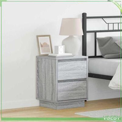 OEM Cabinet De Chevet - Gris - Bois D'Ingénierie - 1 Tiroir - Lumière Led Intégrée - Publicité OEM Cabinet De Chevet - Gris - Bois D'Ingénierie - 1 Tiroir - Lumière Led Intégrée - Publicité