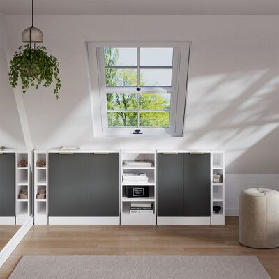 Ensembles De Meuble De Rangement Sous Pente Rion, Anthracite-or, 210cm Lot De 5, Vicco - Publicité Ensembles De Meuble De Rangement Sous Pente Rion, Anthracite-or, 210cm Lot De 5, Vicco - Publicité
