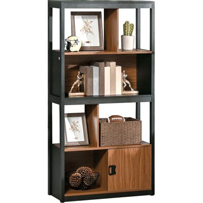 ARRIGONI Bibliotheque Moderne 4 Niveaux Avec Placard 76.5x30x150 Cm Marron Noir - Publicité ARRIGONI Bibliotheque Moderne 4 Niveaux Avec Placard 76.5x30x150 Cm Marron Noir - Publicité