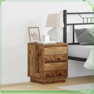 OEM Cabinet De Chevet - Bois Ancien - 39 X 34.5 X 50 Cm - 1 Tiroir - Lumière Led Intégrée - Publicité OEM Cabinet De Chevet - Bois Ancien - 39 X 34.5 X 50 Cm - 1 Tiroir - Lumière Led Intégrée - Publicité