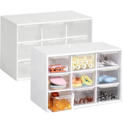 OEM 2 Pièces Boite Rangement Tiroir Mini Boîte De Rangement À Tiroirs Petits Tiroirs De Rangements À 9 Tiroir Casier Rangements Tiroir Plastique Pour Bijoux, Maquillage, Perles - Publicité OEM 2 Pièces Boite Rangement Tiroir Mini Boîte De Rangement À Tiroirs Petits Tiroirs De Rangements À 9 Tiroir Casier Rangements Tiroir Plastique Pour Bijoux, Maquillage, Perles - Publicité