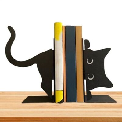 URSUS Serre-livres Décoratifs En Métal Avec Motif Chat Noir - Paire Pour Livres Lourds, Décoration D'Étagère Créative Et Unique - Publicité URSUS Serre-livres Décoratifs En Métal Avec Motif Chat Noir - Paire Pour Livres Lourds, Décoration D'Étagère Créative Et Unique - Publicité