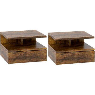OEM Tables De Chevet Suspendues Avec 1 Tiroir Et Une Étagère Ouverte, Design Moderne, 35 X 32 X 22,5 Cm, Marron Rustique - Publicité OEM Tables De Chevet Suspendues Avec 1 Tiroir Et Une Étagère Ouverte, Design Moderne, 35 X 32 X 22,5 Cm, Marron Rustique - Publicité