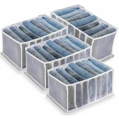 SANS MARQUE Boîte De Rangement Pour Jeans,4 Pièces Organisateur De Garde-robe,rangements Boîtes De Jeans,boîte Séparation Maille Tiroir À Vêtements, Pour Pantalons, Jeans, Pulls,t-shirt,pantalon,chemise - Publicité SANS MARQUE Boîte De Rangement Pour Jeans,4 Pièces Organisateur De Garde-robe,rangements Boîtes De Jeans,boîte Séparation Maille Tiroir À Vêtements, Pour Pantalons, Jeans, Pulls,t-shirt,pantalon,chemise - Publicité