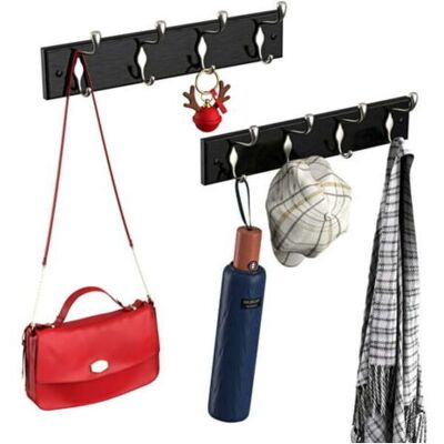 ABYSSE 2 Packs De Porte-manteaux Muraux Avec 4 Crochets Pour Accrocher Des Manteaux Au Mur (noir) - Publicité ABYSSE 2 Packs De Porte-manteaux Muraux Avec 4 Crochets Pour Accrocher Des Manteaux Au Mur (noir) - Publicité