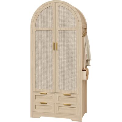 ACKERMAN Armoire Moderne À Portes Courbes, Offrant Un Espace De Rangement Généreux, Avec Tringle Et Tiroirs, Armoire Luxueuse, Idéale Pour Les Chambres Et Les Entrées. Publicité ACKERMAN Armoire Moderne À Portes Courbes, Offrant Un Espace De Rangement Généreux, Avec Tringle Et Tiroirs, Armoire Luxueuse, Idéale Pour Les Chambres Et Les Entrées. Publicité