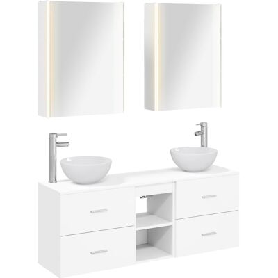 Ensemble D'Armoire De Salle De Bain 5 Pcs Blanc Vidaxl - Publicité Ensemble D'Armoire De Salle De Bain 5 Pcs Blanc Vidaxl - Publicité