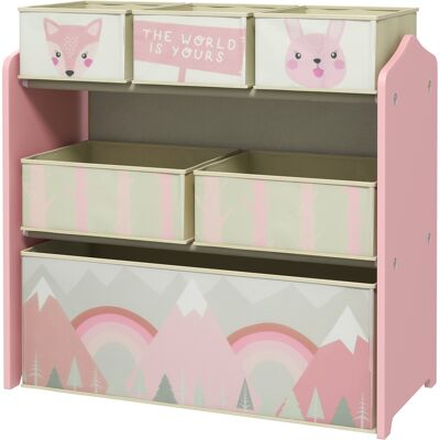 OEM Meuble De Rangement Enfant Avec 6 Boîtes Amovibles En Tissu Non Tissé Organisateur De Jouets, Étagère 63l X 30l X 66h Cm - Publicité OEM Meuble De Rangement Enfant Avec 6 Boîtes Amovibles En Tissu Non Tissé Organisateur De Jouets, Étagère 63l X 30l X 66h Cm - Publicité