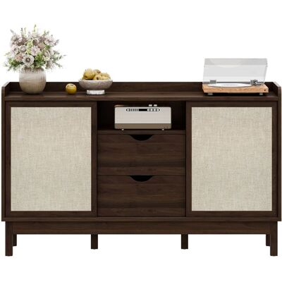 ACKERMAN Buffet, Portes Coulissantes, Double Tiroir, Idéal Pour Le Salon Et La Salle À Manger, Meuble De Rangement Multifonctionnel. Publicité ACKERMAN Buffet, Portes Coulissantes, Double Tiroir, Idéal Pour Le Salon Et La Salle À Manger, Meuble De Rangement Multifonctionnel. Publicité