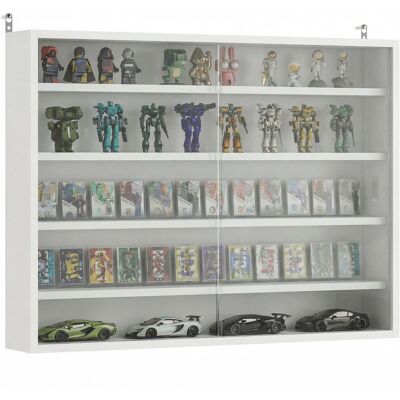 OEM Vitrine Murale Madera Avec Supports Réglables Et 2 Portes Vitrées 80 X 9,5 X 60 Cm Blanc - Publicité OEM Vitrine Murale Madera Avec Supports Réglables Et 2 Portes Vitrées 80 X 9,5 X 60 Cm Blanc - Publicité