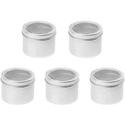 YUDO 5 Pots Cosmétiques Vides En Aluminium De 60 Ml Avec Couvercle Argenté, Style Artisanal - Publicité YUDO 5 Pots Cosmétiques Vides En Aluminium De 60 Ml Avec Couvercle Argenté, Style Artisanal - Publicité
