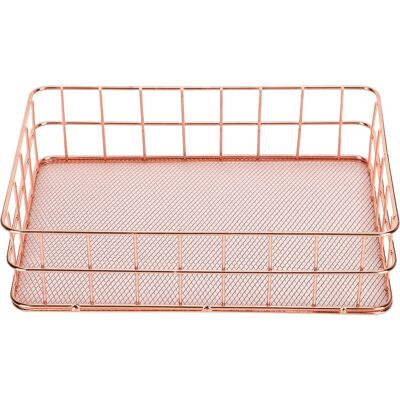 LBVIE Panier De Rangement En Fil Métallique, Organisateur De Bureau (or Rose) - Publicité LBVIE Panier De Rangement En Fil Métallique, Organisateur De Bureau (or Rose) - Publicité