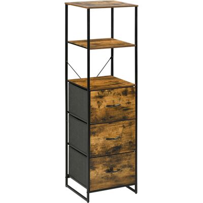 OEM Meuble De Rangement Avec Étagères Et 3 Tiroirs En Tissu Pliables Amovibles, Style Industriel, Dim. 44l X 40l X 155h Cm - Publicité OEM Meuble De Rangement Avec Étagères Et 3 Tiroirs En Tissu Pliables Amovibles, Style Industriel, Dim. 44l X 40l X 155h Cm - Publicité