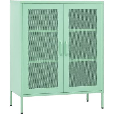 DESIGN IN Armoire De Rangement Vert Menthe 80x35x101,5 Cm Acier - Publicité DESIGN IN Armoire De Rangement Vert Menthe 80x35x101,5 Cm Acier - Publicité