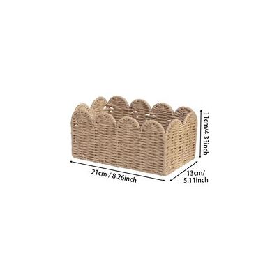 OEM Panier De Rangement Tressé, Organisateur D'Objets Divers, Panier En Cordelette, Boîte De Rangement De Bureau Pour Étagère, 21 X 13 X 11 Cm - Publicité OEM Panier De Rangement Tressé, Organisateur D'Objets Divers, Panier En Cordelette, Boîte De Rangement De Bureau Pour Étagère, 21 X 13 X 11 Cm - Publicité