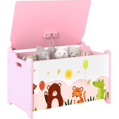 ARRIGONI Coffre À Jouet Enfant Coffre De Rangement Enfant Couvercle Rabattable Motif Animal 60 X 37 X 39 Cm Rose - Publicité ARRIGONI Coffre À Jouet Enfant Coffre De Rangement Enfant Couvercle Rabattable Motif Animal 60 X 37 X 39 Cm Rose - Publicité
