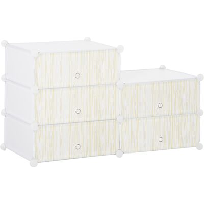 OEM Armoire À Chaussures Modulable, Meuble De Rangement Avec 6 Cubes Empilable En Plastique, 49 X 36,5 X 108 Cm Blanc - Publicité OEM Armoire À Chaussures Modulable, Meuble De Rangement Avec 6 Cubes Empilable En Plastique, 49 X 36,5 X 108 Cm Blanc - Publicité