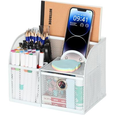 OEM 1 Organisateur De Bureau, Acier, 3 Compartiments, Tiroir Coulissant, Support Téléphone, Pour École Et Maison - Publicité OEM 1 Organisateur De Bureau, Acier, 3 Compartiments, Tiroir Coulissant, Support Téléphone, Pour École Et Maison - Publicité