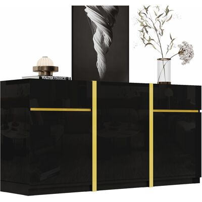 ACKERMAN Buffet Luxueux, Finition Laquée Brillante, Meuble De Rangement Moderne, Trois Portes Et Deux Tiroirs, Idéal Pour Le Salon, La Salle À Manger Et L'Entrée Meuble Minimaliste. Publicité ACKERMAN Buffet Luxueux, Finition Laquée Brillante, Meuble De Rangement Moderne, Trois Portes Et Deux Tiroirs, Idéal Pour Le Salon, La Salle À Manger Et L'Entrée Meuble Minimaliste. Publicité