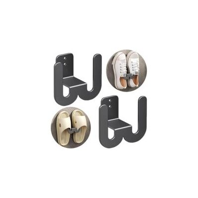 OEM Lot De 2 Supports À Chaussures Muraux En Métal - Étagère À Chaussures Suspendue Sans Perçage - Montage Mural - Porte-chaussures Pour Porte D'Entrée De Salle De Bain - Noir-crezuo - Publicité OEM Lot De 2 Supports À Chaussures Muraux En Métal - Étagère À Chaussures Suspendue Sans Perçage - Montage Mural - Porte-chaussures Pour Porte D'Entrée De Salle De Bain - Noir-crezuo - Publicité