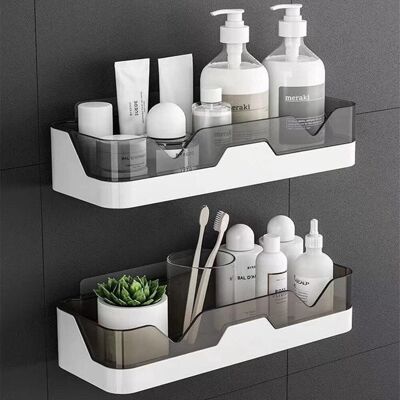 Generic Étagère De Douche Murale, Étagère De Rangement De Salle De Bain En 2 Pièces, Sans Perçage, Support Pour Accessoires De Salle De Bain - Publicité Generic Étagère De Douche Murale, Étagère De Rangement De Salle De Bain En 2 Pièces, Sans Perçage, Support Pour Accessoires De Salle De Bain - Publicité