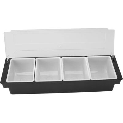 GRASSLIN 1 Boîte À Condiments, Design Détachable, Plastique Transparent, 4 Ou 6 Compartiments, Pour Buffet Et Cuisine - Publicité GRASSLIN 1 Boîte À Condiments, Design Détachable, Plastique Transparent, 4 Ou 6 Compartiments, Pour Buffet Et Cuisine - Publicité