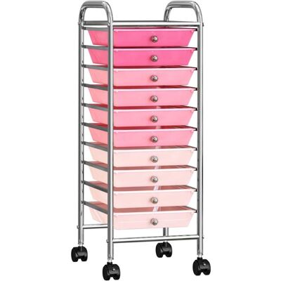DESIGN IN Chariot De Rangement Mobile À 10 Tiroirs Ombre Rose Plastique - Publicité DESIGN IN Chariot De Rangement Mobile À 10 Tiroirs Ombre Rose Plastique - Publicité
