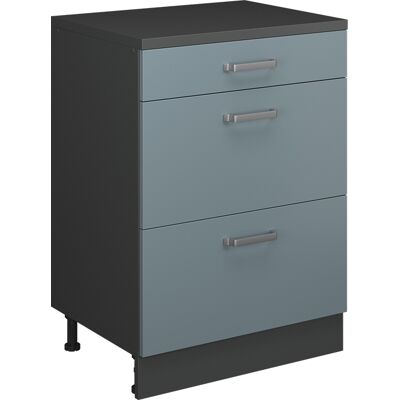 Commode D'Extension Rion, Bleu-gris/anthracite, 60x46cm Sans Pente Avec 3 Tiroirs, Vicco - Publicité Commode D'Extension Rion, Bleu-gris/anthracite, 60x46cm Sans Pente Avec 3 Tiroirs, Vicco - Publicité