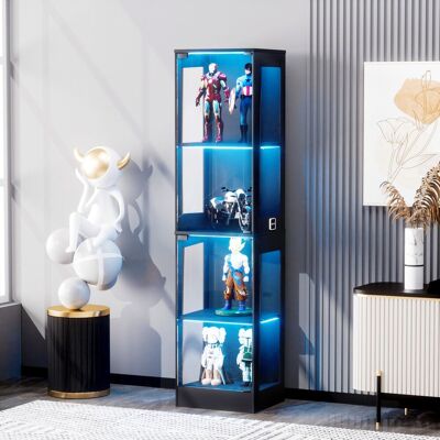 OEM Vitrine À Quatre Niveaux Avec Espace De Rangement, Éclairage Led, Portes Vitrées Et Capteurs Intelligents. Idéale Comme Vitrine Anti-poussière Pour Le Salon, La Chambre Et Le Bureau. Noire. 40 X 35 X - Publicité OEM Vitrine À Quatre Niveaux Avec Espace De Rangement, Éclairage Led, Portes Vitrées Et Capteurs Intelligents. Idéale Comme Vitrine Anti-poussière Pour Le Salon, La Chambre Et Le Bureau. Noire. 40 X 35 X - Publicité