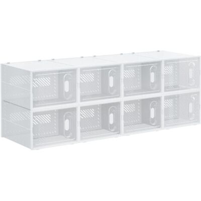 Bunthaus Meuble De Rangement Modulable, 8 Cubes, Meuble À Chaussures Empilables, Vêtements, Livres, Jouets, Blanc Et Transparent - Publicité Bunthaus Meuble De Rangement Modulable, 8 Cubes, Meuble À Chaussures Empilables, Vêtements, Livres, Jouets, Blanc Et Transparent - Publicité